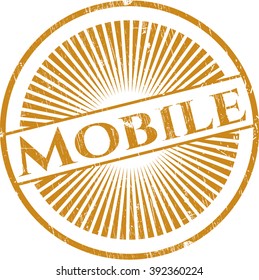 Mobile rubber grunge stamp