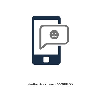 Mobile Sad Social Network Icon Logo Design Element