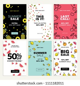 Mobile sale banner templates. Vector illustrations of online shopping ads, posters, newsletter designs, coupons, social media banners and marketing material.