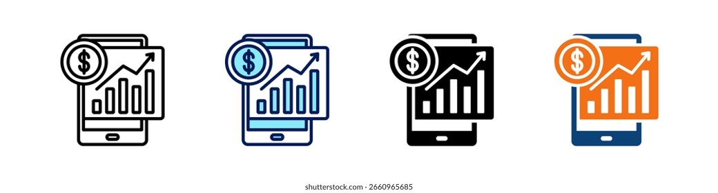 Mobile Sales All In One Icon Multi Styles Vektor Set