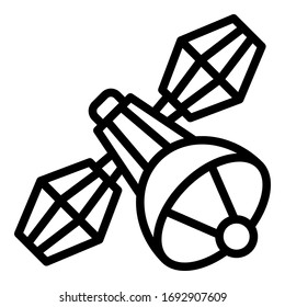 Icono de satélite móvil. Icono de vector de satélite móvil de esquema para diseño web aislado en fondo blanco