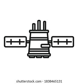 Icono de satélite móvil. Icono de vector de satélite móvil de contorno para diseño web aislado en fondo blanco