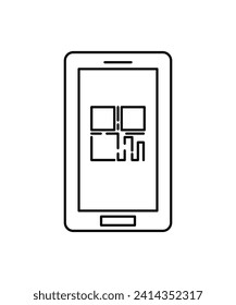 icono de exploración móvil, icono de mejor línea vector.