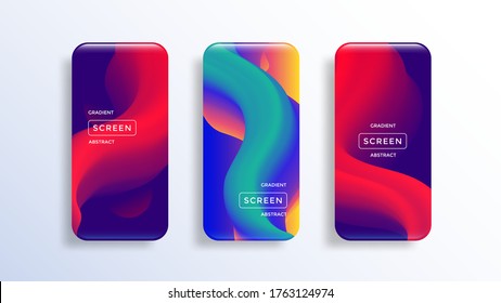 Mobile screen application display and abstract gradient fluid shape  Bright Background for mobile app  ui  design theme  Vector template smartphone lock screen modern wallpaper