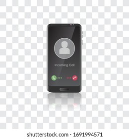 Mobile screen with call mode. Image with avatar. Mobile mock up.