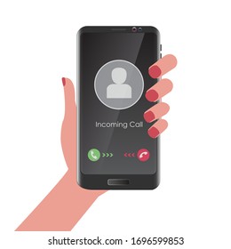 Mobile screen with call mode. Image with avatar. Mobile mock up.