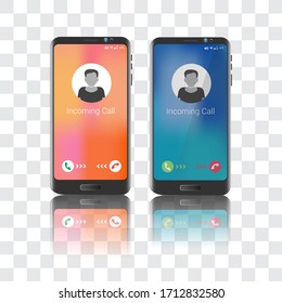 Mobiles Display mit Anrufmodus. Bild mit Avatar des Menschen. Mobil-Modell.