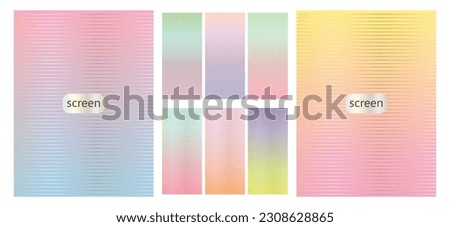 Mobile screen gradient. Ipad screen gradient. Golden striped lines on pastel background. blue green pink yellow smooth vector