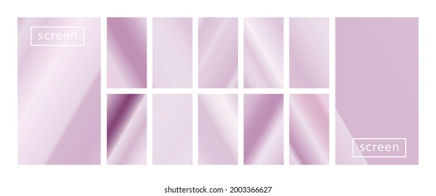 Colección de fondo colorido en colores neones modernos. Diseño vectorial de pantalla moderna para aplicaciones móviles. Gradientes holográficos en tonos suaves abstractos en tonos pastel. Relojes para el diseño.