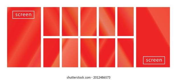 Mobile screen lock display collection of colorful backgrounds in trendy neon colors. Modern screen vector design for mobile app. Soft color abstract pastel holographic gradients. Swatches for design.