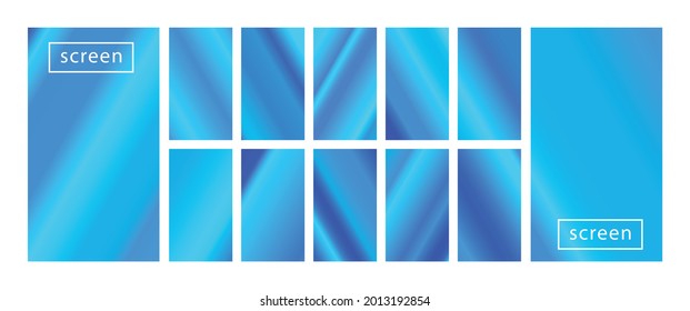 Mobile screen lock display collection of colorful backgrounds in trendy neon colors. Modern screen vector design for mobile app. Soft color abstract pastel holographic gradients. Swatches for design.