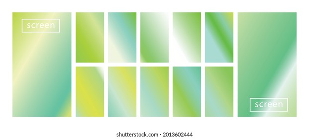 Mobile Screen Lock Display Sammlung von bunten Hintergründen in trendigen Neonfarben. Modernes Bildschirmvektordesign für mobile App. Weiche abstrakte pastellfarbene holografische Farbverläufe. Armbanduhren für Design.