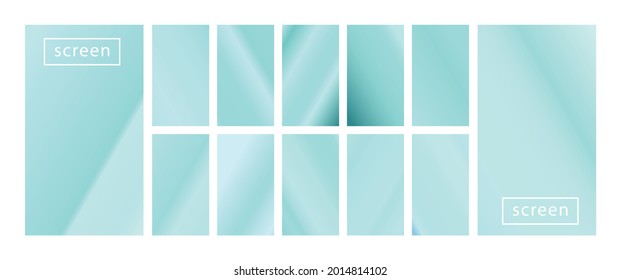 Mobile screen lock display collection of colorful backgrounds in trendy neon colors. Modern screen vector design for mobile app. Soft color abstract pastel holographic gradients. Swatches for design.