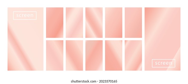 Mobile screen lock display collection of colorful backgrounds in trendy neon colors. Modern screen vector design for mobile app. Soft color abstract pastel holographic gradients. Swatches for design.