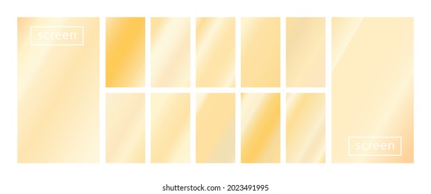 Mobile Screen Lock Display Sammlung von bunten Hintergründen in trendigen Neonfarben. Modernes Bildschirmvektordesign für mobile App. Weiche abstrakte pastellfarbene holografische Farbverläufe. Armbanduhren für Design.