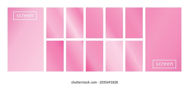Mobile screen lock display collection of colorful backgrounds in trendy neon colors. Modern screen vector design for mobile app. Soft color abstract pastel holographic gradients. Swatches for design.