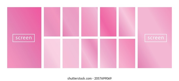 Mobile screen lock display collection of colorful backgrounds in trendy neon colors. Modern screen vector design for mobile app. Soft color abstract pastel holographic gradients. Swatches for design.