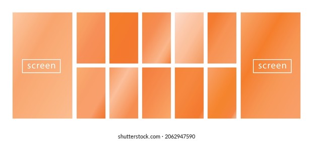 Mobile screen lock display collection of colorful backgrounds in trendy neon colors. Modern screen vector design for mobile app. Soft color abstract pastel holographic gradients. Swatches for design.