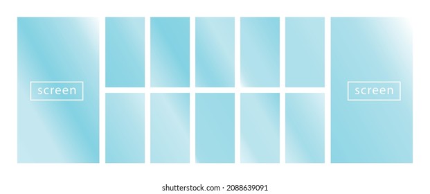 Mobile screen lock display collection of colorful backgrounds in trendy neon colors. Modern screen vector design for mobile app. Soft color abstract pastel holographic gradients. Swatches for design.