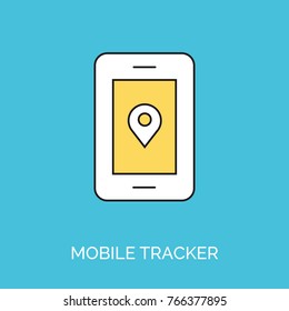 mobile screen map location pin icon
