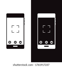 Icono de modo de pantalla móvil. Iconos móviles en modo cámara. Icono básico.