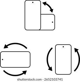 Icono de rotación de pantalla móvil. Ilustración de rotación de Vertical Horizontal.