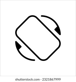 Icono de vector de rotación de pantalla móvil para el diseño de sitios web, aplicación, interfaz de usuario, aislado en fondo blanco.