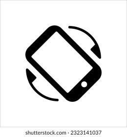 Mobile screen rotation vector icon for website design, app, UI, isolated on white background.