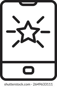 Mobile screen with SEO growth line icon showing analytics report or app performance with transparent background