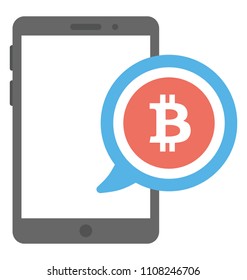 Mobile screen showing a notification symbolized with bitcoin’s B, a design  illustrating bitcoin notification concept perfectly
