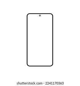 Mobile screen vector illustration on white background, technology flat design.