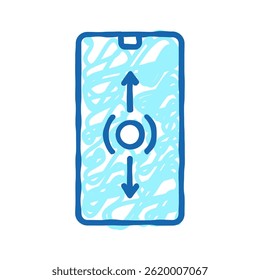 mobile scroll doodle icon sketch vector. mobile scroll sign. isolated symbol illustration