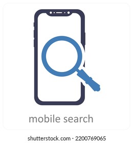Konzept der mobilen Suche und Suche nach Symbolen