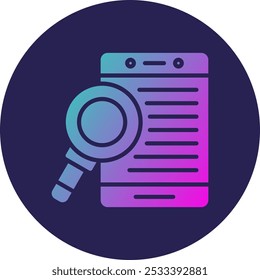 Mobile Search Glyph Circle Gradient Icon