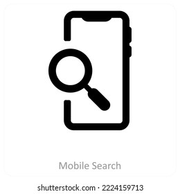 Mobile Search and search icon concept