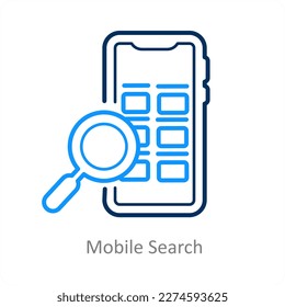 mobile search and mobile search icon concept