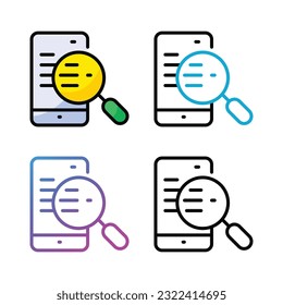 Mobile search icon design in four variation color