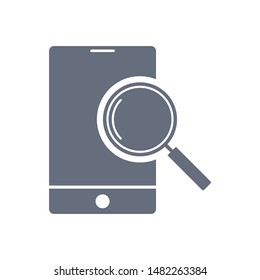 Mobile search icon vector. Magnifying glass or search icon. Search icon vector.
