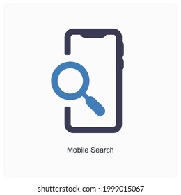 Mobile Search or Magnifier Icon Concept