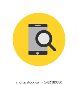 mobile search vector icon on white background