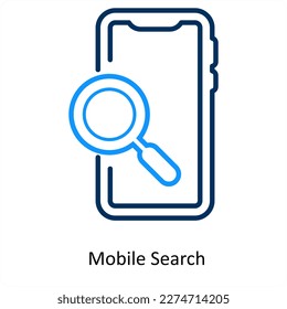 Mobile Search and web browser icon concept