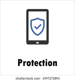 mobile secure protection icon design