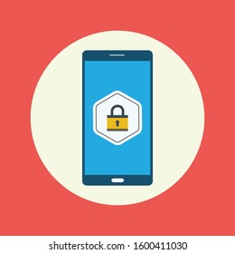 Mobile security app on smartphone screen
