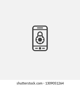 mobile security base icon. Simple sign illustration. mobile security symbol design. Can be used for web, print and mobile
