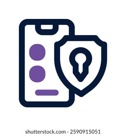 mobile security dual tone icon. vector icon for your website, mobile, presentation, and logo design.