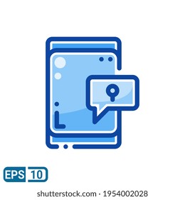 Mobile Security icon in filled line style isolated on white background. EPS 10