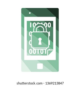 Mobile Security Icon. Flat Color Ladder Design. Vector Illustration.