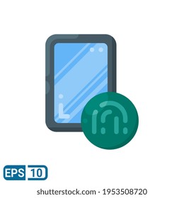 Icono de seguridad móvil en estilo plano aislado en fondo blanco. EPS 10
