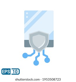Mobile Security icon in flat style isolated on white background. EPS 10