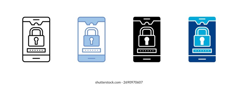 Mobile Security Icon Set Multiple Style Collection